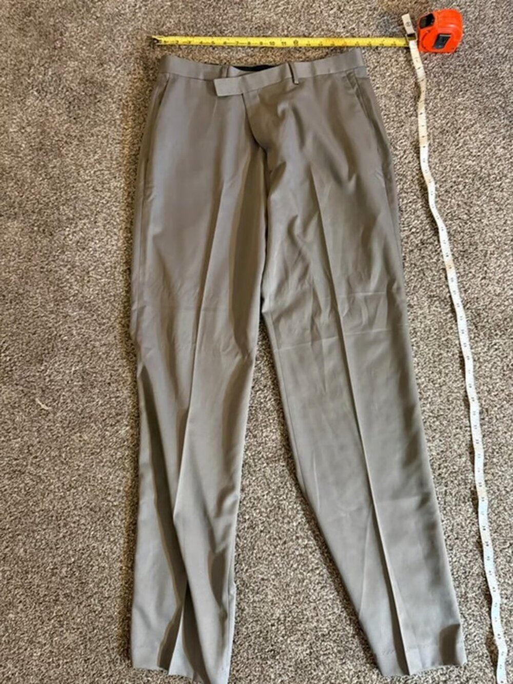 lIZ Claiborne Men's NWT Gray Straight Fit Microfiber Dress Pants 34x34 Flat